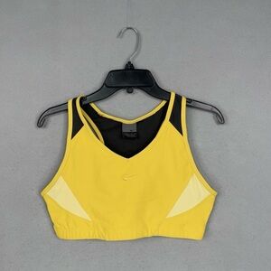 Nike Gray Sports Top with Yellow Trim